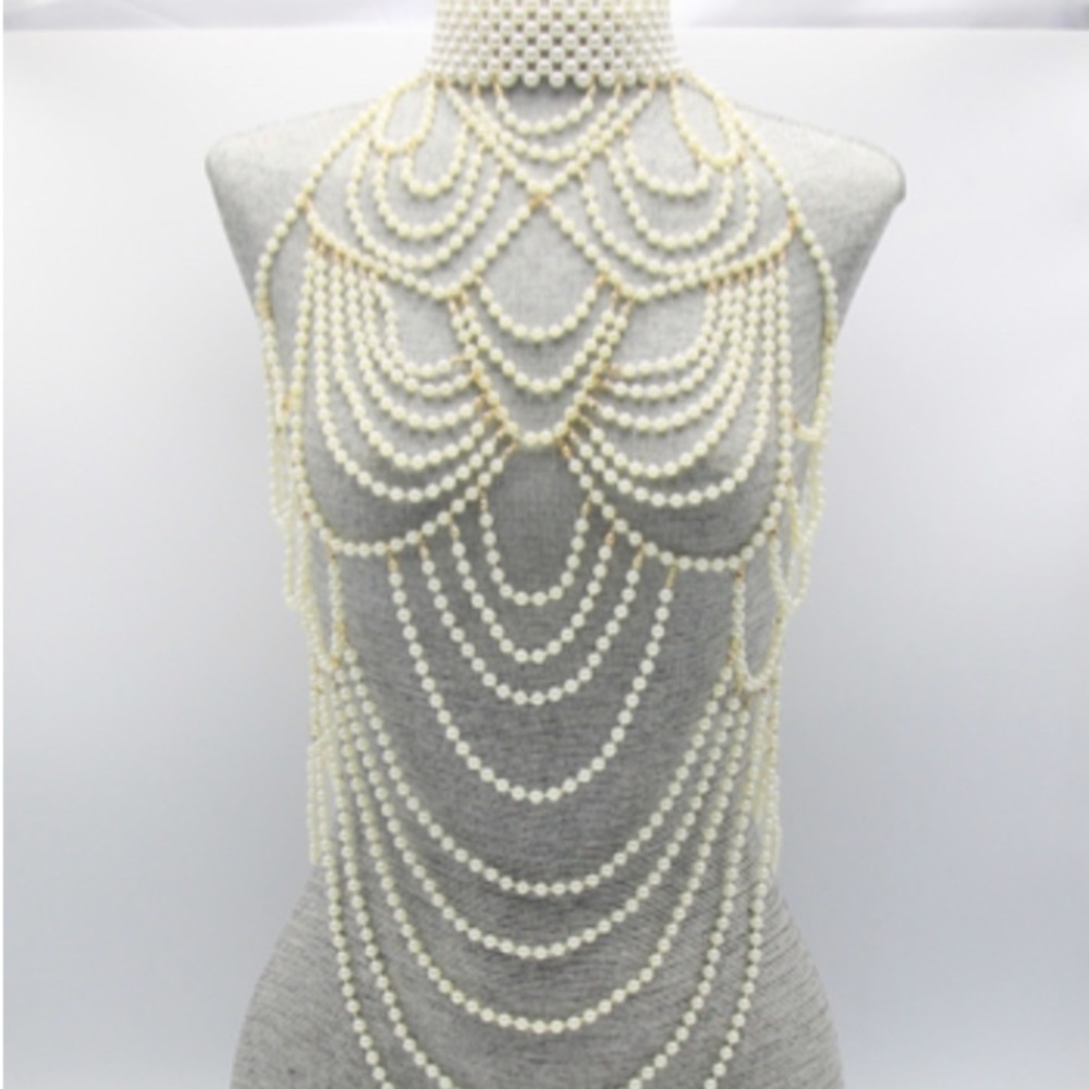 Show stopping body chain. Pearl.